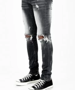 Tulones Bottoms Black Wash Fade Jeans