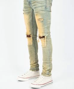 Tulones Bottoms Wrinkle Dust Jeans