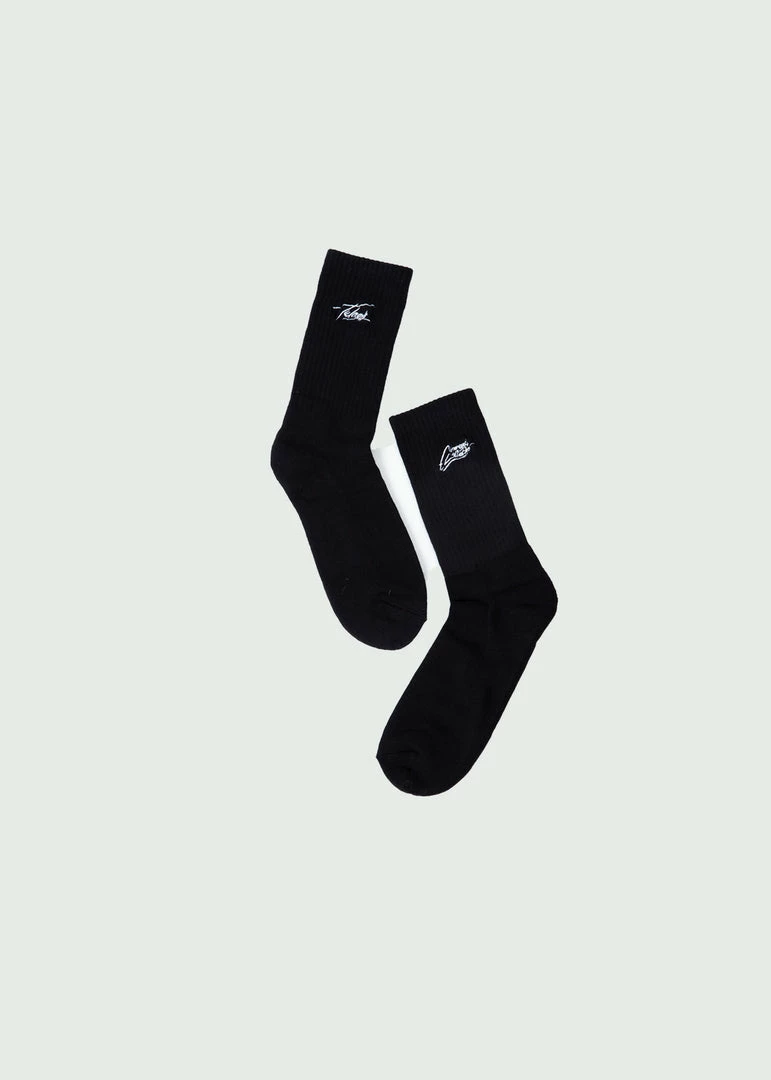 Accessories Black Tulones Currency Collector Script Font Socks