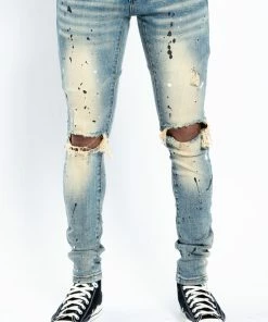 Tulones Western Black Paint Splash Jeans Bottoms