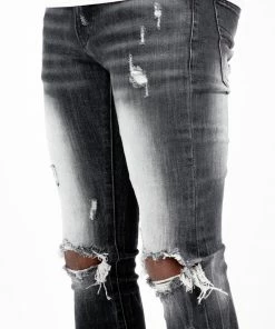 Tulones Bottoms Black Wash Fade Jeans