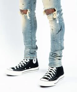 Tulones Western Black Paint Splash Jeans Bottoms