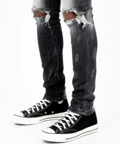 Tulones Bottoms Black Wash Fade Jeans