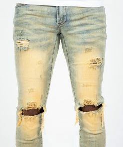 Tulones Bottoms Wrinkle Dust Jeans