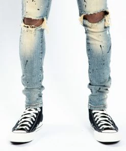 Tulones Western Black Paint Splash Jeans Bottoms
