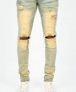 Tulones Bottoms Wrinkle Dust Jeans