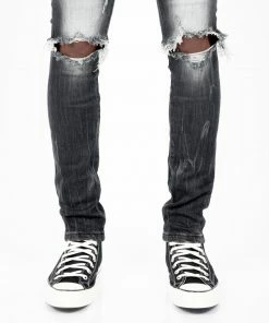 Tulones Bottoms Black Wash Fade Jeans