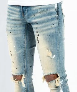 Tulones Western Black Paint Splash Jeans Bottoms