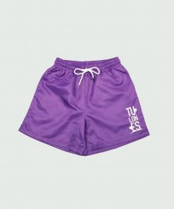 Purple Tulones Stacked Logo Running Shorts Bottoms