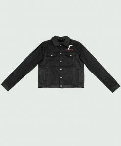 Tulones Tops Black Wax Jean Jacket