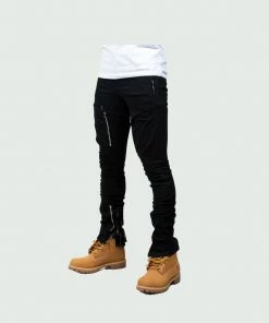 Tulones Black New Style Cargo Pants Denim