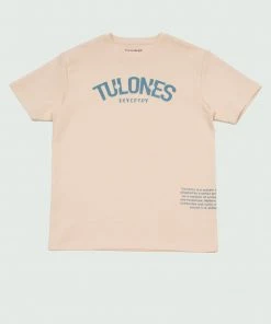 Tulones T-Shirts Cream & Royal Logo Statement T Shirt