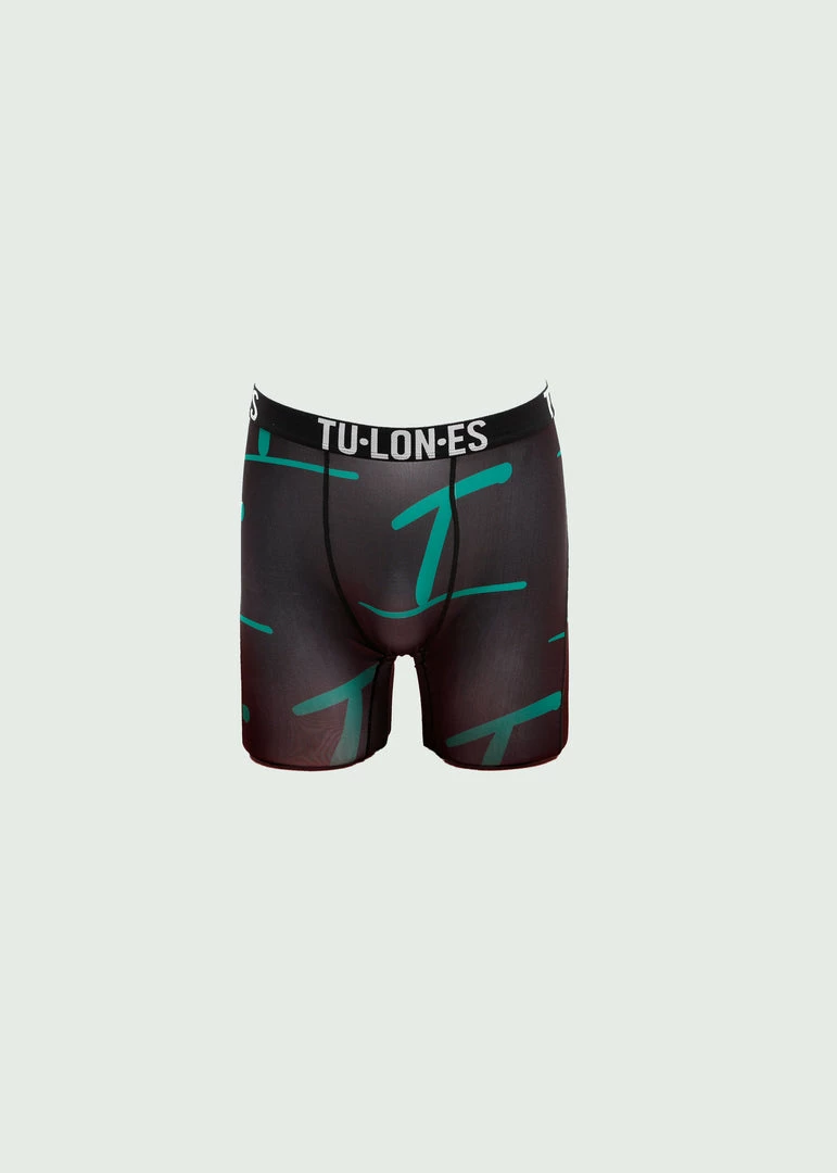 Tulones Black & Green T Underline All Over Briefs