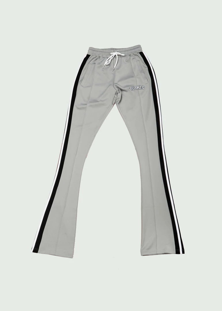 Grey & Black Tulones Stacked Track Pants