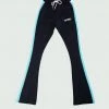 Navy & Sky Blue Tulones Stacked Track Pants