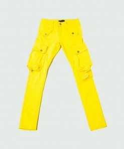 Tulones Yellow Big Pocket Cargo Pants Denim