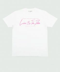Tulones Tops White & Pink Live By The Dolla T-Shirt