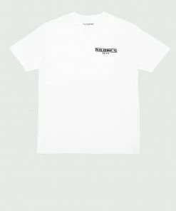 Tulones Tops White & Black Two Line T-Shirt