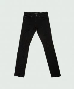 Tulones Bottoms Black Wrinkle Denim Jeans