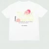 Tulones White & Pink Stay Loyal Pyramid T-Shirt Tops