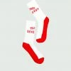 White & Red Tulones Currency Socks Accessories