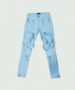 Tulones Denim Sky Blue Utility Strap Cargo Pants