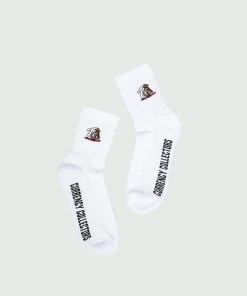 Tulones White T Money Mid Crew Socks
