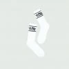 White & Black Tulones Staple Logo Socks