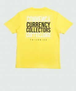 Tulones Yellow Currency Collectors Box Design T-Shirt Tops