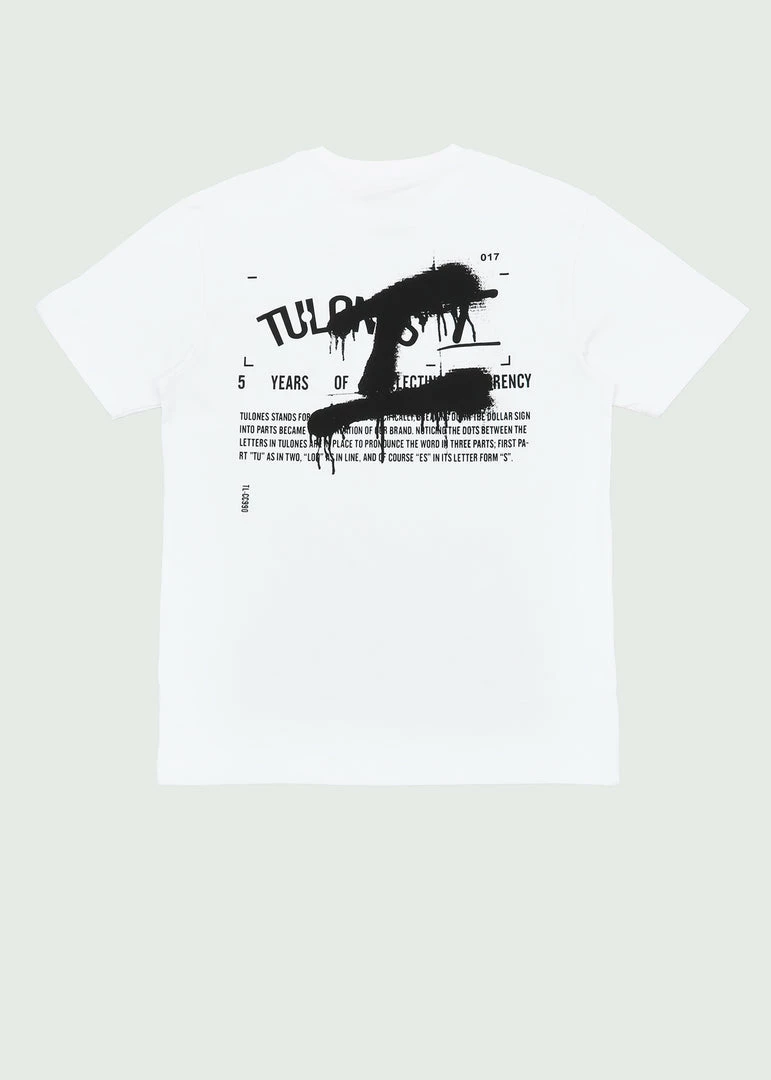 Tulones White & Black “5 Years Of Currency Collecting” T Shirt