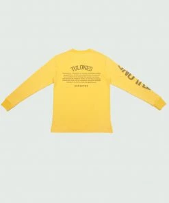 Yellow Monotone Tulones Long Sleeve T-Shirt Tops