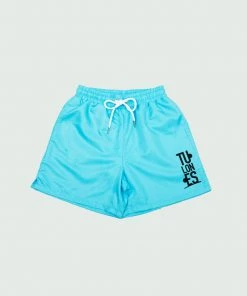 Bottoms Sky Blue Tulones Stacked Logo Running Shorts