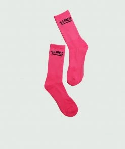 Pink Tulones New Underline Logo Socks