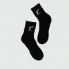 Tulones Accessories Black T Underline Mid Crew Socks