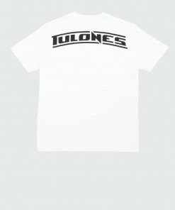 Tulones Tops White & Black Two Line T-Shirt