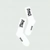 White & Black Tulones Stacked Logo Socks