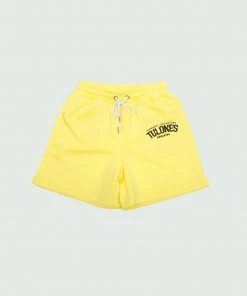 Yellow Tulones Staple Logo Track Shorts Bottoms