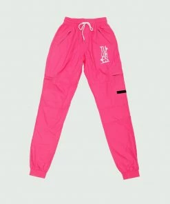 Pink Tulones Stacked Logo Nylon Cargo Pants