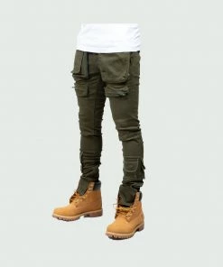 Tulones Army Green Cargo Pants Denim