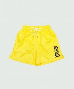 Bottoms Yellow Tulones Stacked Logo Running Shorts