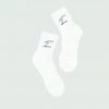 Tulones White T Underline Mid Crew Socks Accessories