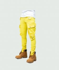 Tulones Yellow Big Pocket Cargo Pants Denim