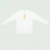 White & Orange Tulones Stacked Logo Long Sleeve T-Shirt Tops