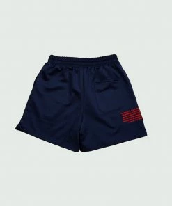 Tulones Navy T Underline Definition Track Shorts Bottoms