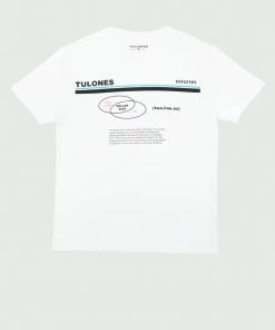 Tulones White & Blue Two Line Es T-Shirt Tops
