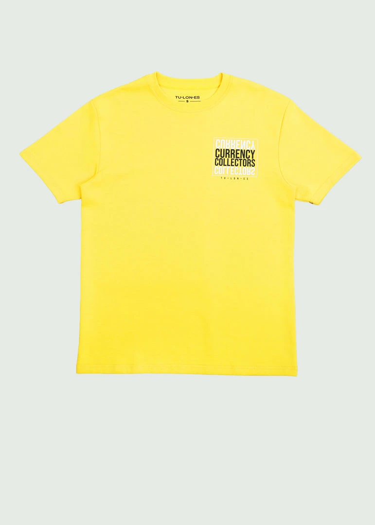 Tulones Yellow Currency Collectors Box Design T-Shirt Tops