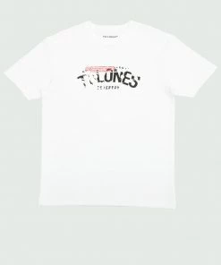 White Tulones Red Stamp T-Shirt Tops