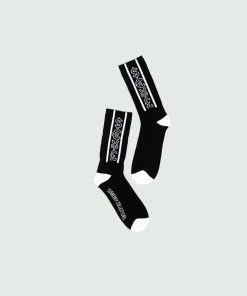 Tulones Black Hollow Currency Symbol Sock