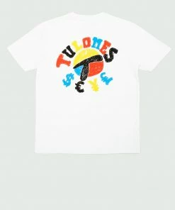White & Multicolor Tulones Currency Symbols T-Shirt