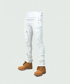 Tulones Denim White New Style Cargo Pants